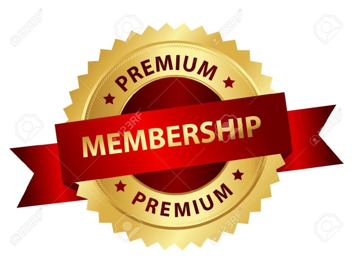 38907914 premium membership golden badge with red ribbon and text 1